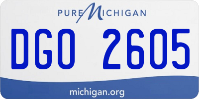 MI license plate DGO2605