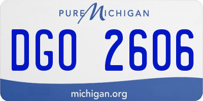 MI license plate DGO2606