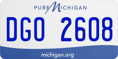MI license plate DGO2608
