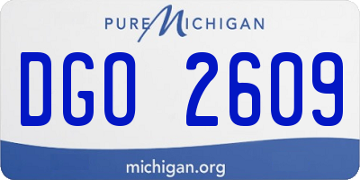 MI license plate DGO2609