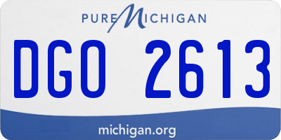 MI license plate DGO2613