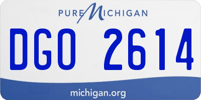 MI license plate DGO2614