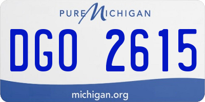 MI license plate DGO2615