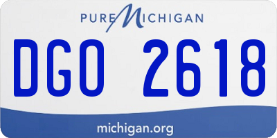 MI license plate DGO2618