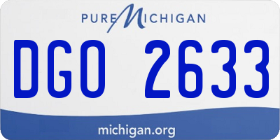 MI license plate DGO2633