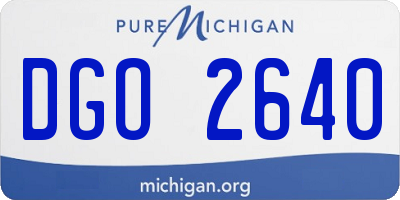 MI license plate DGO2640