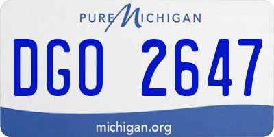 MI license plate DGO2647