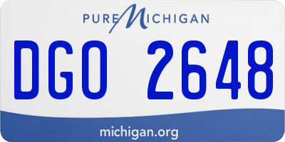 MI license plate DGO2648