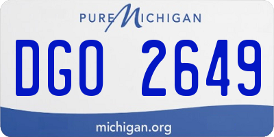 MI license plate DGO2649