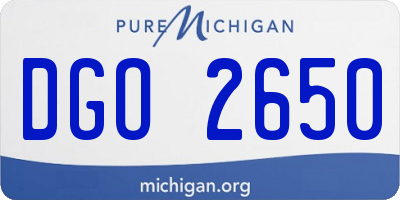 MI license plate DGO2650