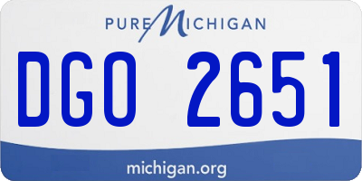 MI license plate DGO2651