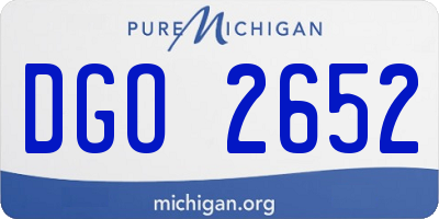 MI license plate DGO2652
