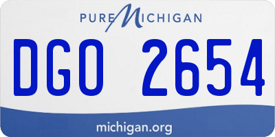MI license plate DGO2654