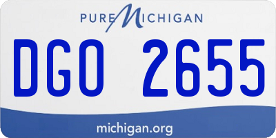 MI license plate DGO2655