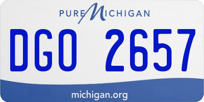 MI license plate DGO2657