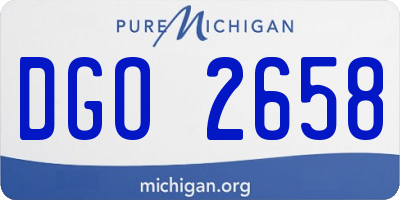 MI license plate DGO2658