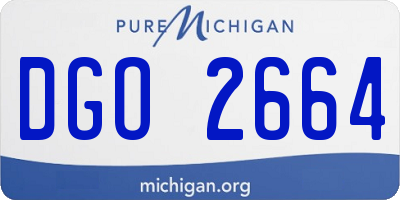 MI license plate DGO2664
