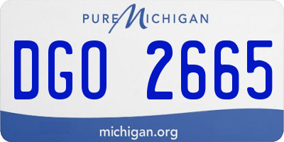 MI license plate DGO2665