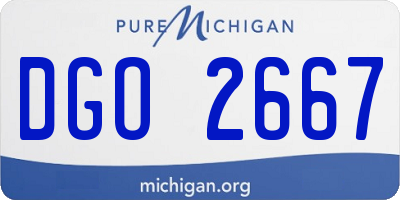 MI license plate DGO2667