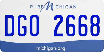 MI license plate DGO2668