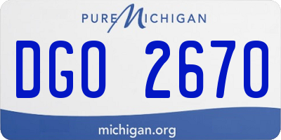 MI license plate DGO2670