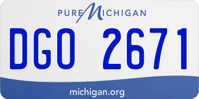 MI license plate DGO2671