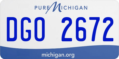 MI license plate DGO2672