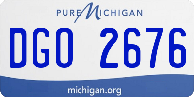 MI license plate DGO2676