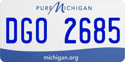 MI license plate DGO2685