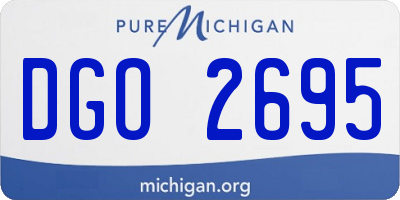 MI license plate DGO2695