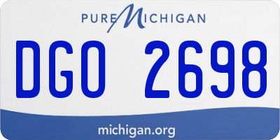 MI license plate DGO2698