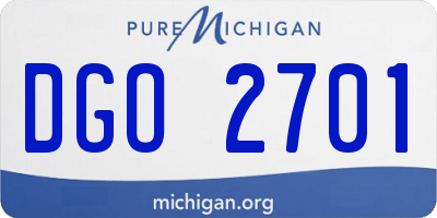MI license plate DGO2701