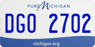 MI license plate DGO2702