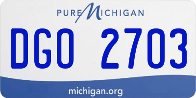 MI license plate DGO2703
