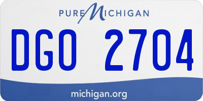 MI license plate DGO2704