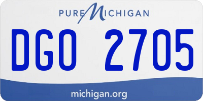 MI license plate DGO2705