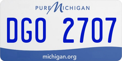 MI license plate DGO2707
