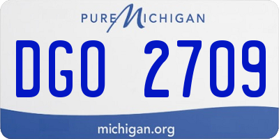 MI license plate DGO2709
