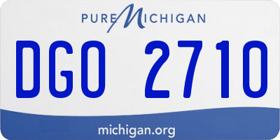 MI license plate DGO2710