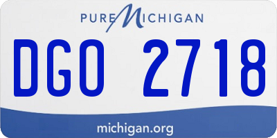 MI license plate DGO2718