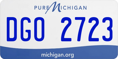MI license plate DGO2723