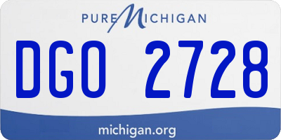 MI license plate DGO2728
