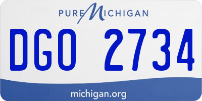 MI license plate DGO2734