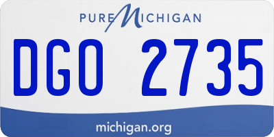 MI license plate DGO2735