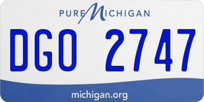 MI license plate DGO2747
