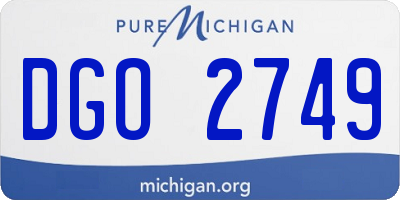MI license plate DGO2749