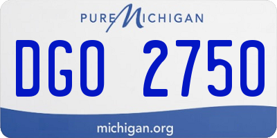 MI license plate DGO2750