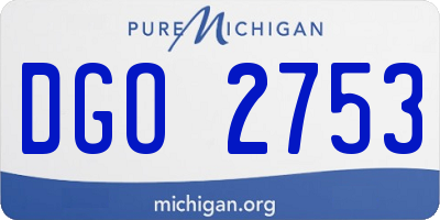 MI license plate DGO2753
