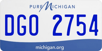 MI license plate DGO2754