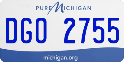MI license plate DGO2755